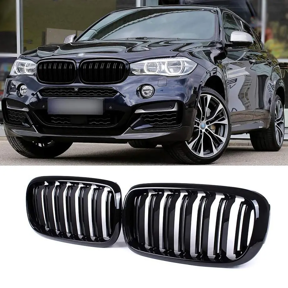 Bm X5 F15-Series Piano Black Double Kidney Grille (14 Slat) 1
