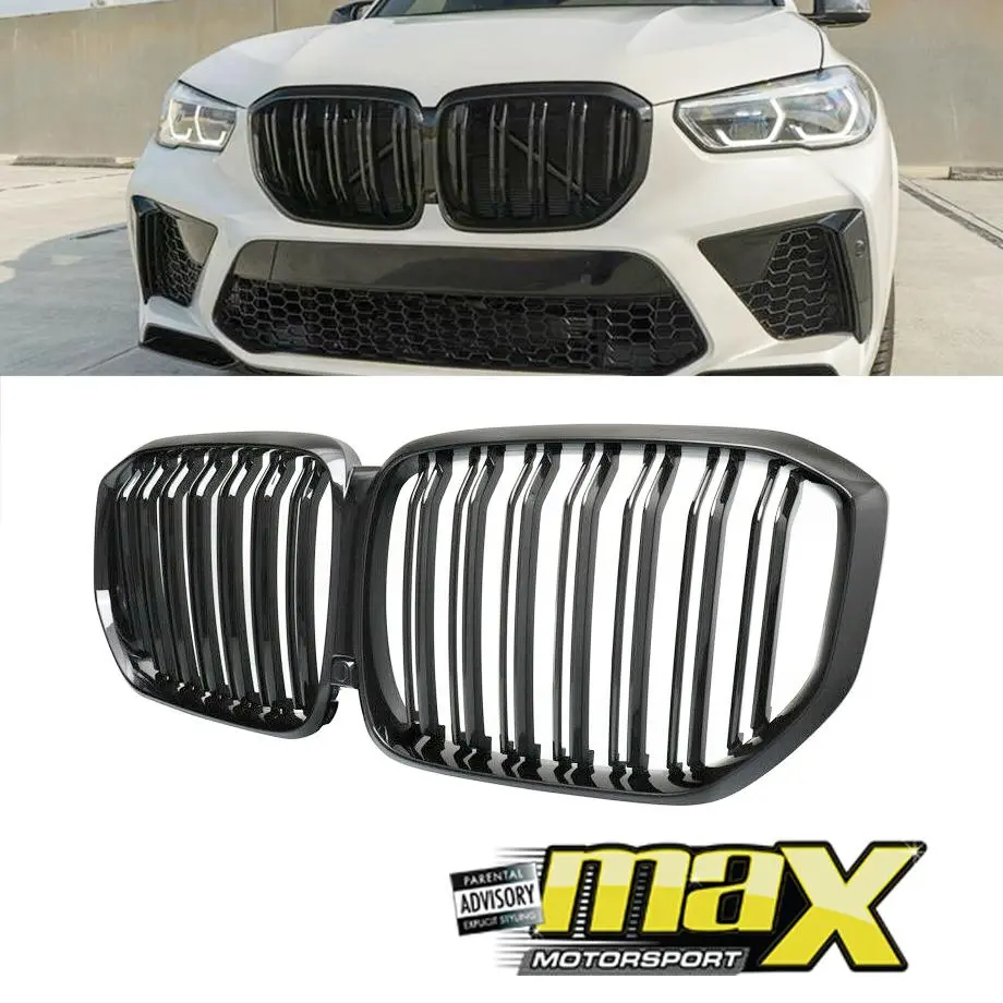 Bm X5 G05 (19-22) Piano Black Double Slat Kidney Grille 1