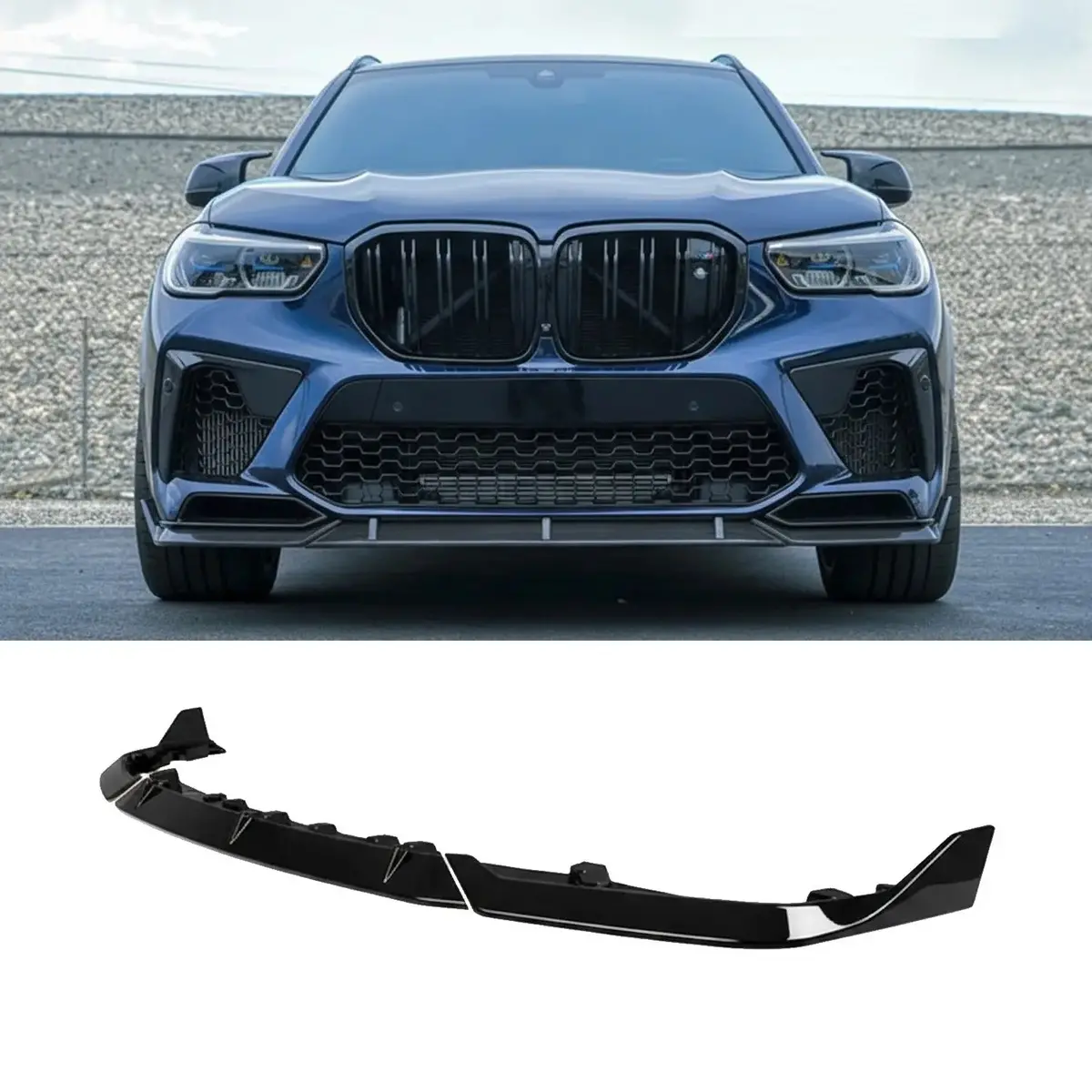 Bm X5m F95 (23-25) 3-Piece Competition Style Gloss Black Front Spoiler 1
