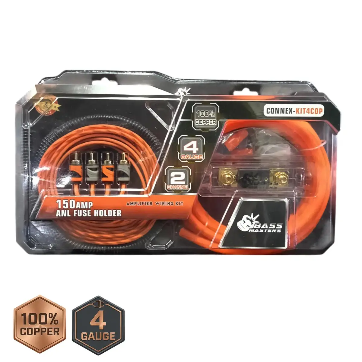 Bass Masters 4-Gauge 100% Copper Wiring Kit 1