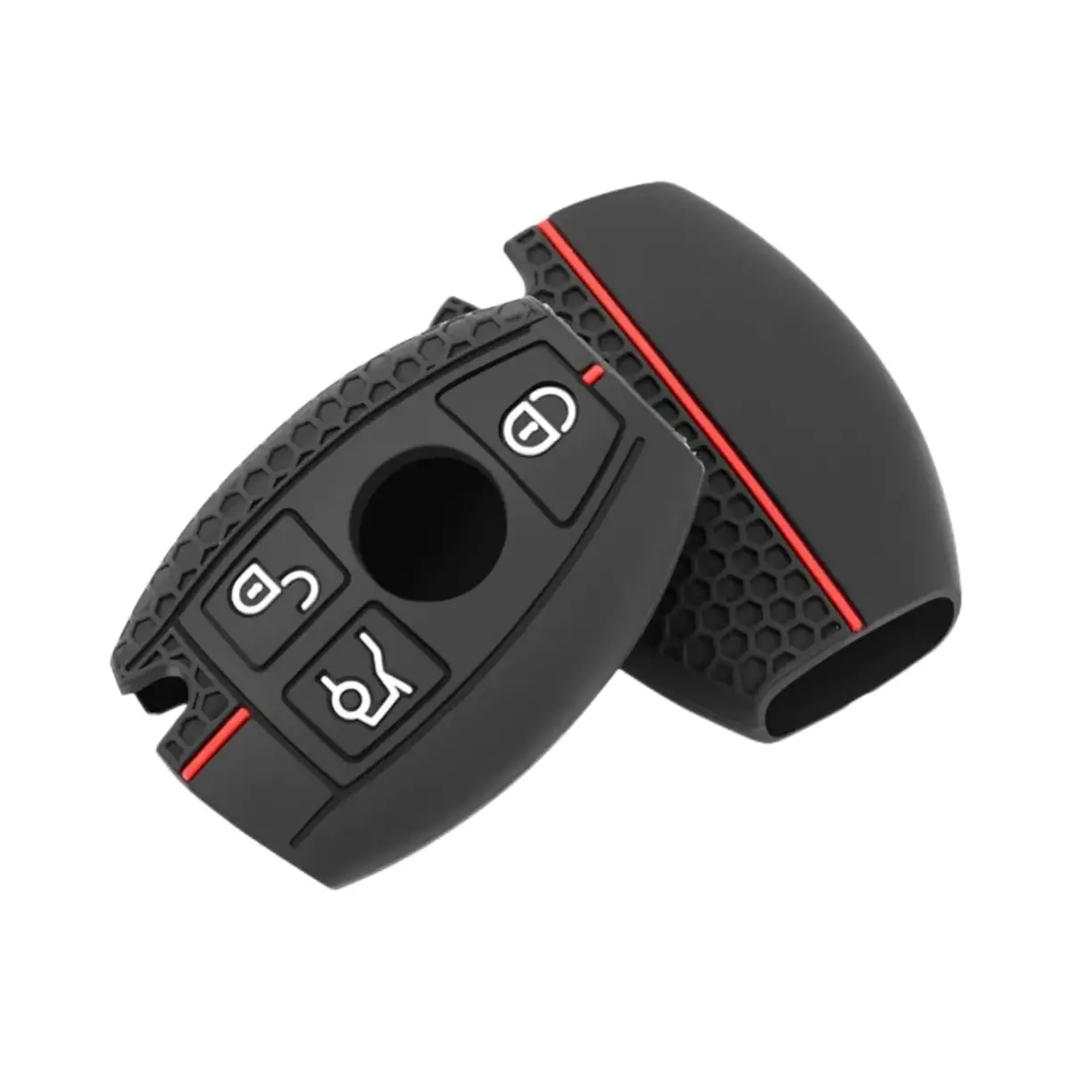 Suitable To Fit - Benz 3-Button Soft Shell Silicone Key Case Cover 1
