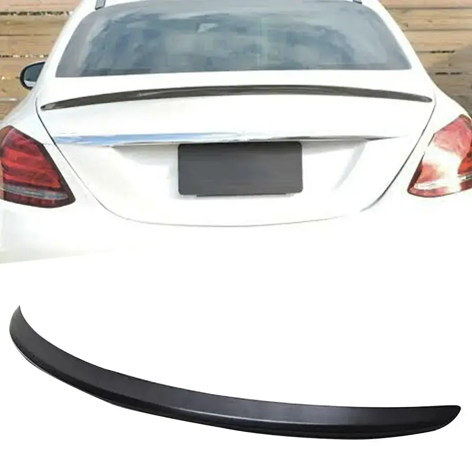 Merc W205 (15-20) C-Class Amg Style Gloss Black Boot Spoiler 1