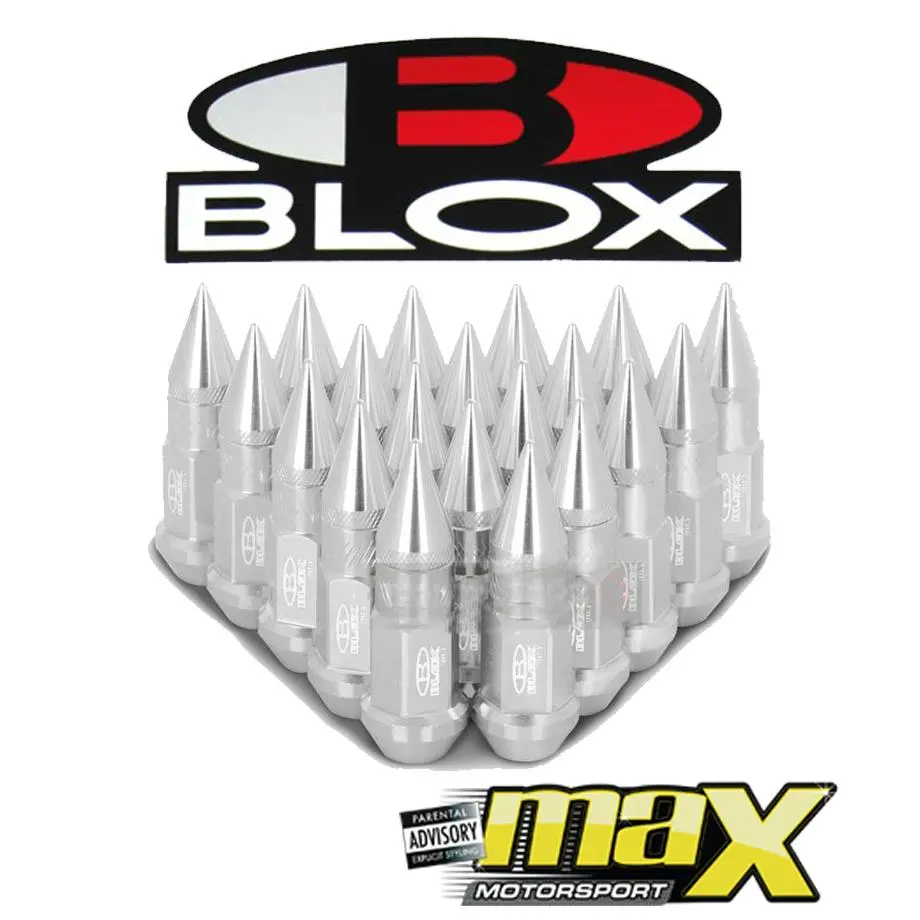 Blox Aluminium Extended Wheel Tuning Nuts With Spikes (Silver) 1