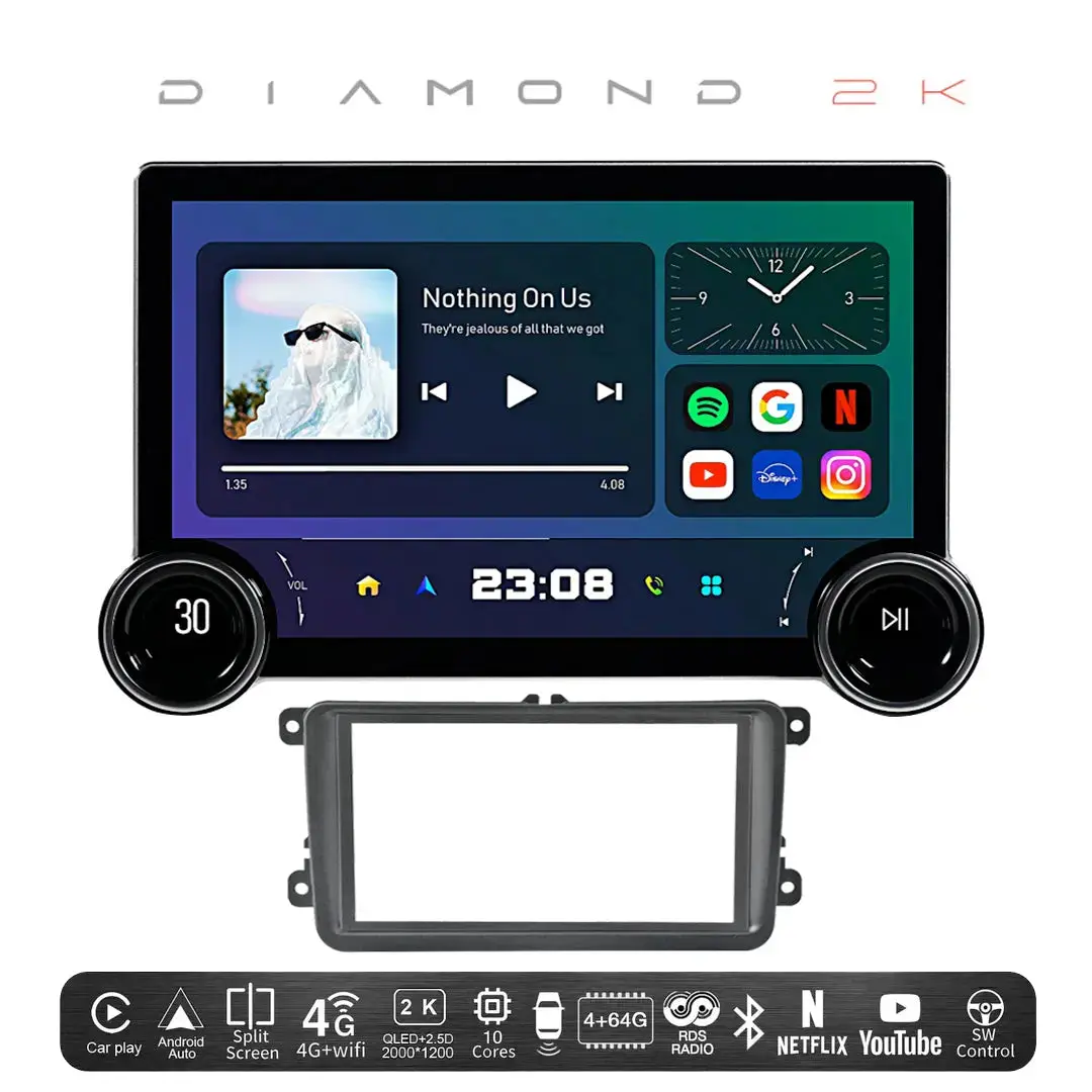 Diamond 2K - 11.5 Inch Dual Knob Android Multimedia Entertainment Unit -  Vw Polo / Golf 5 / 6 / Amarok / Tiguan / Caddy Panel Van 1