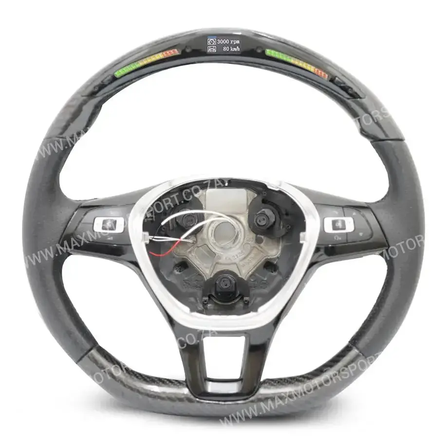 Carbon Fibre Steering Wheel With Led Shift Light Display - Suitable To Fit Vw Polo 6C / 8Aw Tsi 1