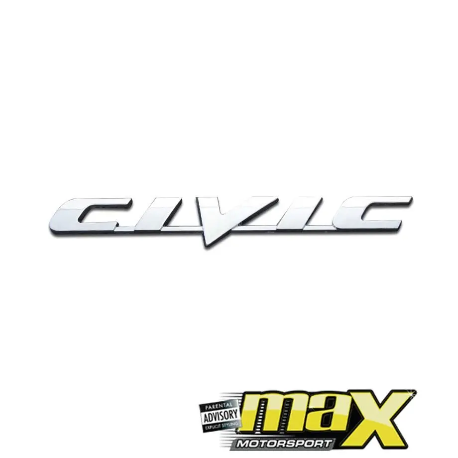 Civic Chrome Plastic Badge 1