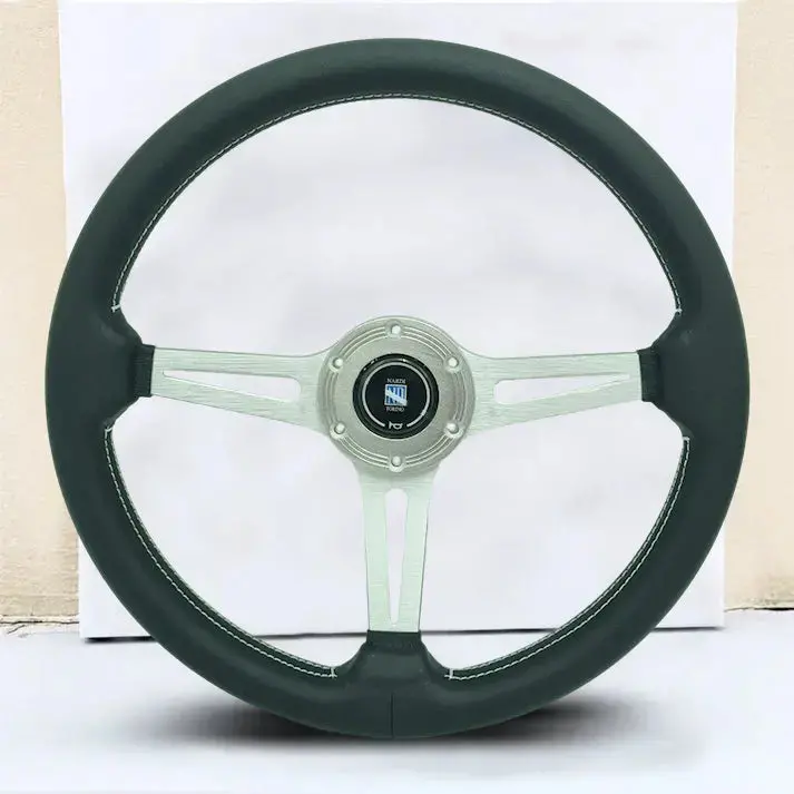 Classic Racing Style Leather Steering Wheel (350Mm) 1