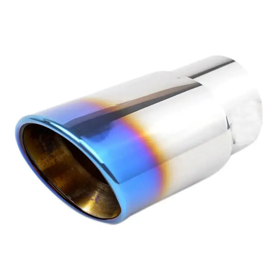 Cowley Burnt Blue Angle Cut Single Exhaust Tailpipe (70Mm Outlet) 1