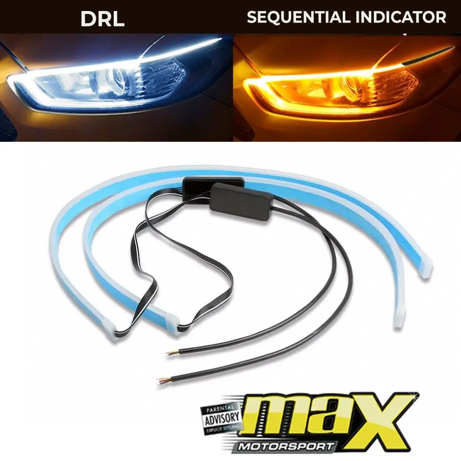 Drl Led Flexi Headlight Strip With Sequential Indicator Function (45Cm) 1