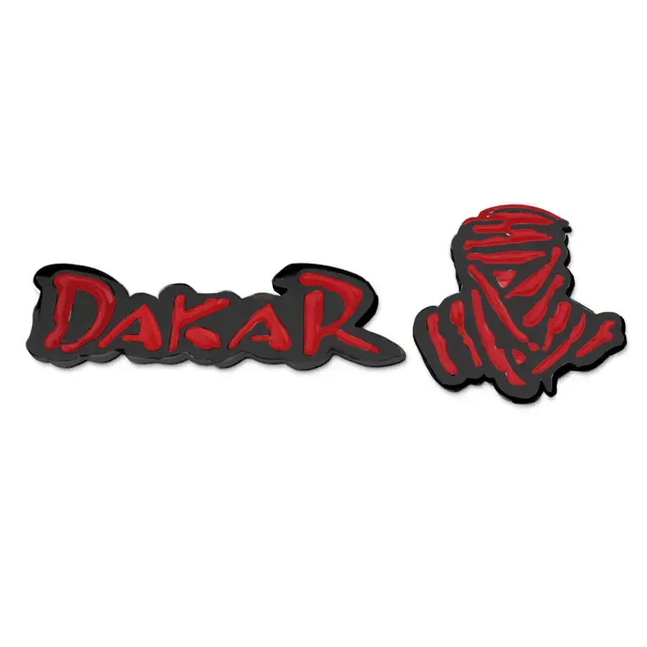 Dakar Rally Logo 2-Piece Metal Bladge (Black & Red) 1