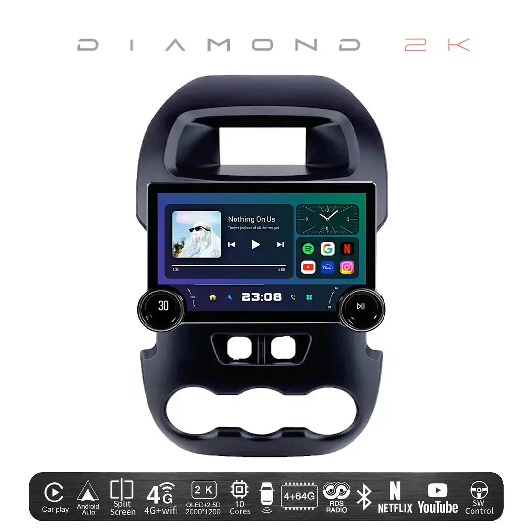 Diamond 2K - 11.5 Inch Dual Knob Android Multimedia Entertainment Unit -  Ford Ranger T6 (12-15) 1