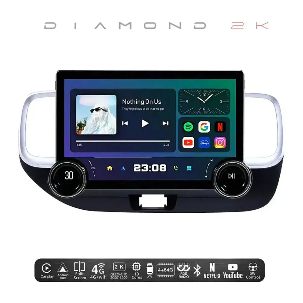 Diamond 2K - 11.5 Inch Dual Knob Android Multimedia Entertainment Unit - Hyundai Venue (19-On) 1