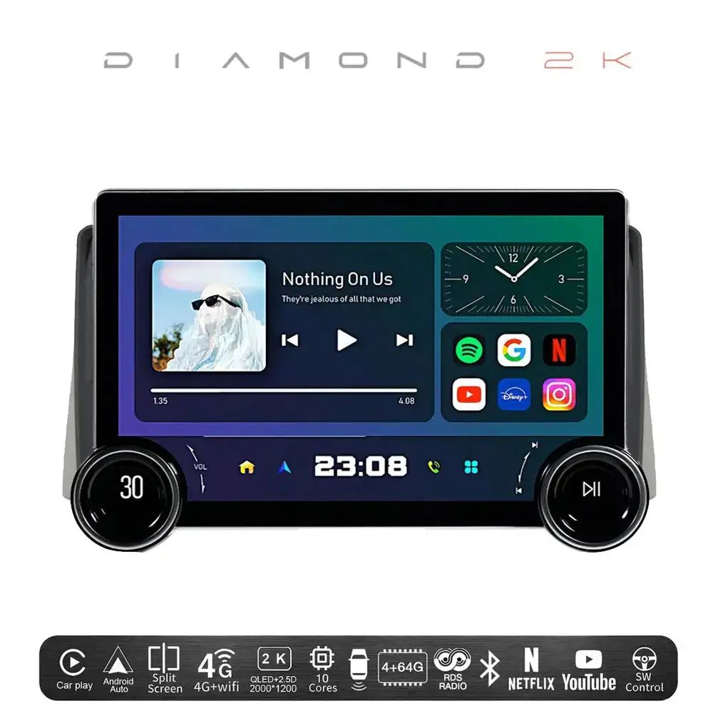 Diamond 2K - 11.5 Inch Dual Knob Android Multimedia Entertainment Unit - Jeep Grand Cherokee (05-07) 1