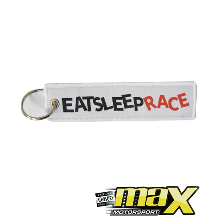 Eat Sleep Race Embroidered Key Ring 1