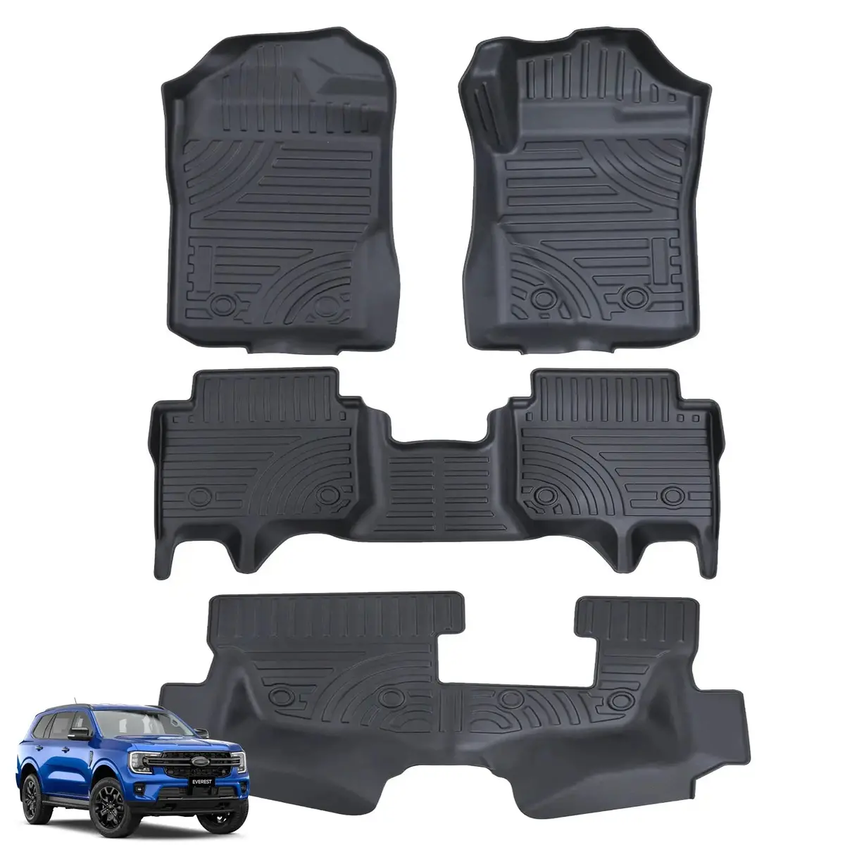 Everest Next Gen (21-On) Moulded Tpe Rubber Floor Mats (4-Piece) 1