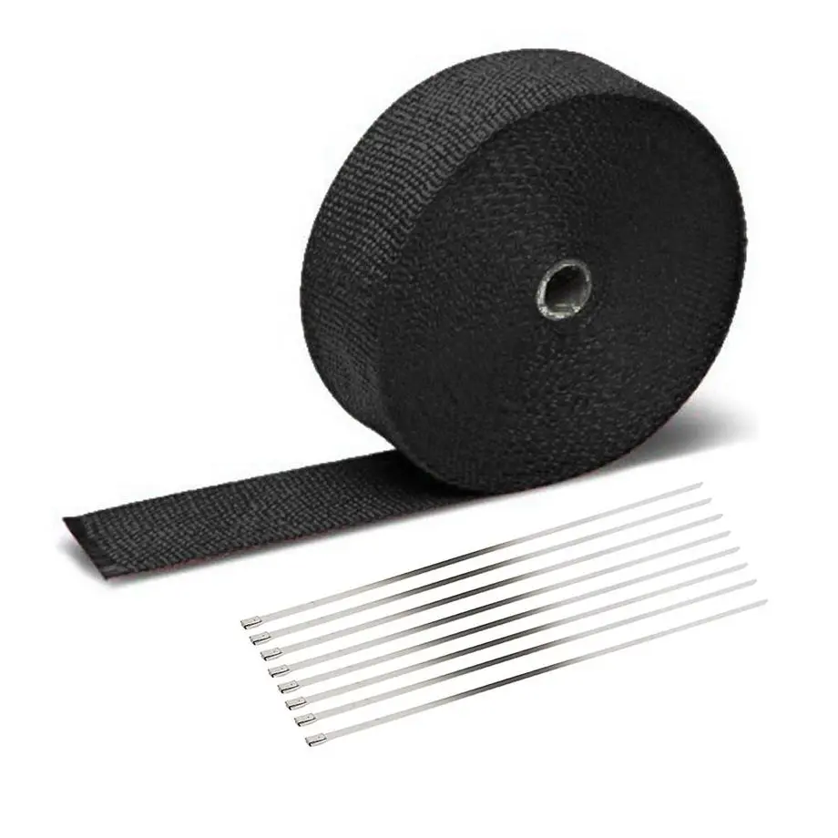 Exhaust Insulation Heat Wrap Black (15M) 1