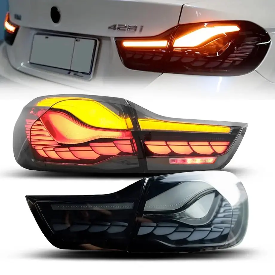 Bm F32 / F33 / F36 4-Series Cs Style Oled Sequential Smoked Black Taillights (14-20) 1