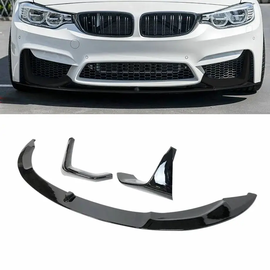 Bm F80 M3 / F82 M4 Performance Style Gloss Black 3-Piece Front Spoiler 1