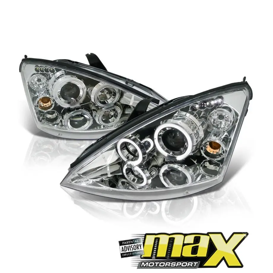 Focus (2000-2005) Chrome Headlight With Angel Eye /Projector 1