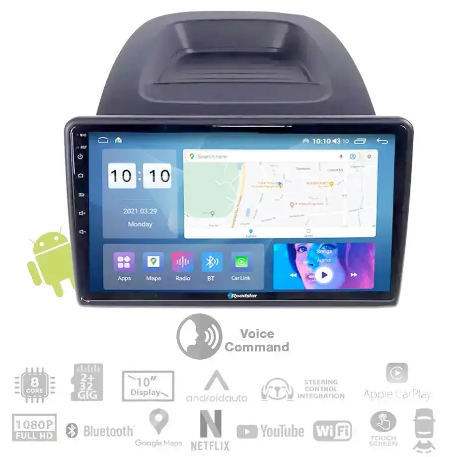 Ford Ecosport (18-On) - 10.1 Inch Roadstar Android Entertainment & Gps System With Voice Command 1
