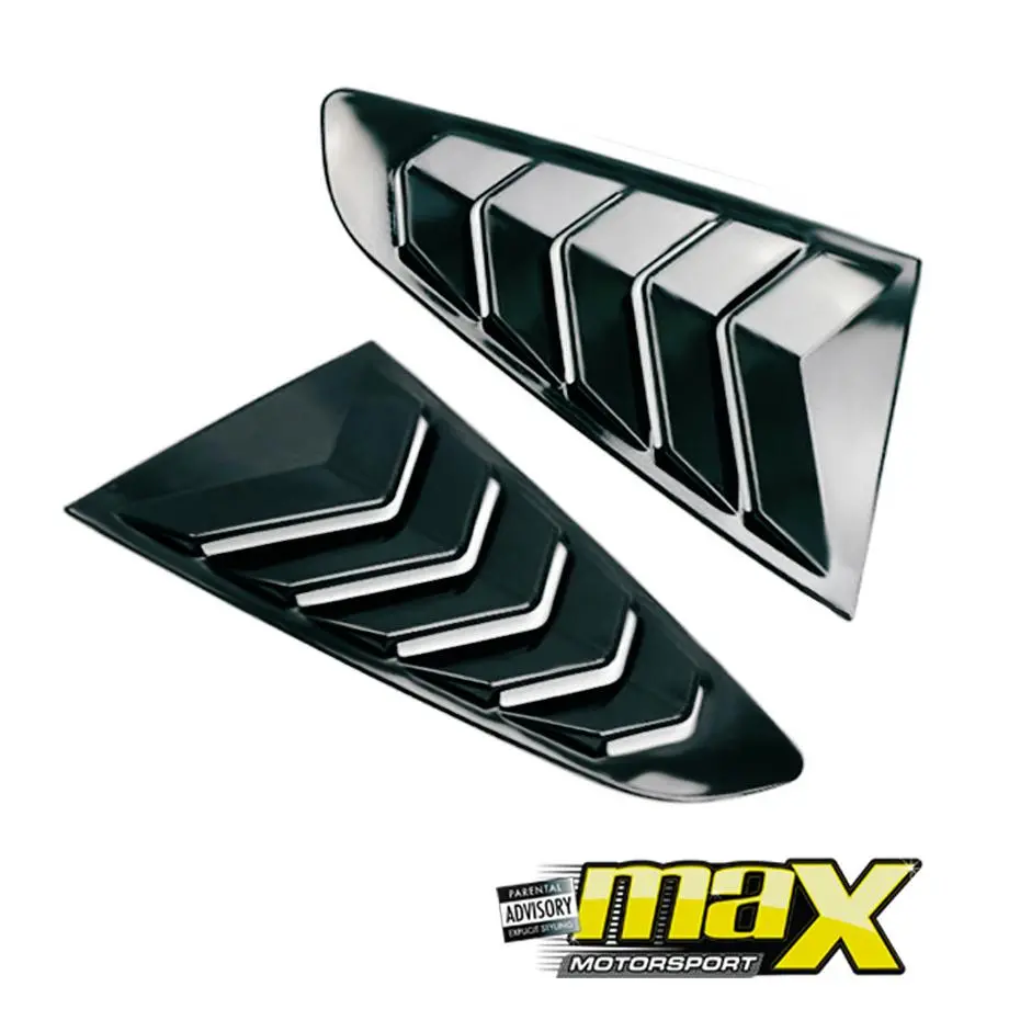Suitable To Fit - Ford Mustang Gloss Black Plastic Side Window Louver 1