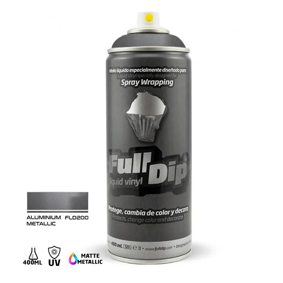 Full Dip Liquid Vinyl Spray Paint 400Ml - Aluminium Metallic 1