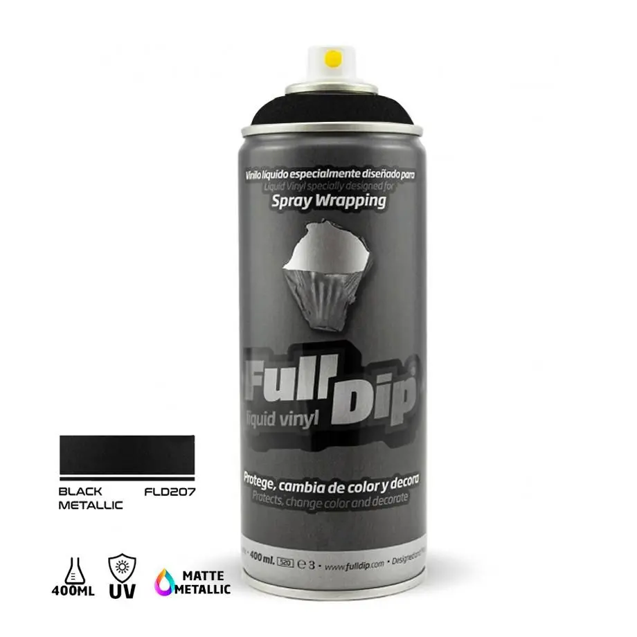 Full Dip Liquid Vinyl Spray Paint 400Ml - Black Metallic 1