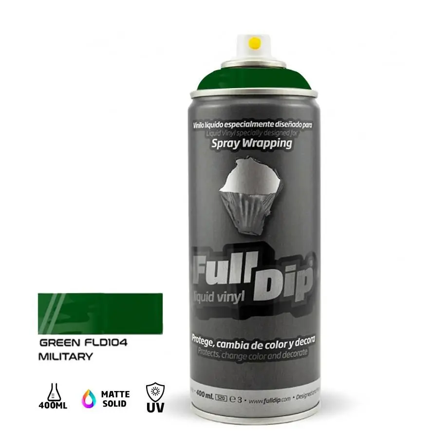 Full Dip Liquid Vinyl Spray Paint 400Ml - Green Military 1