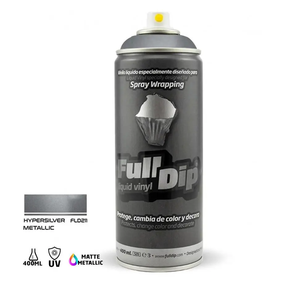 Full Dip Liquid Vinyl Spray Paint 400Ml - Hypersilver 1