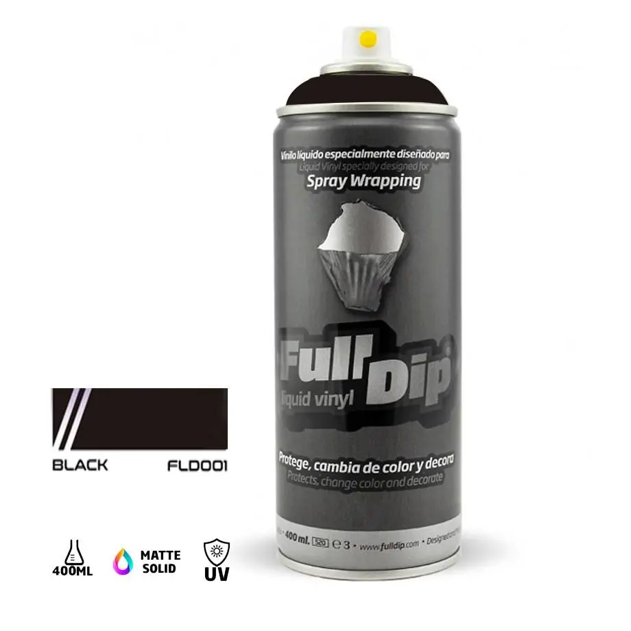 Full Dip Liquid Vinyl Spray Paint 400Ml - Matte Black 1
