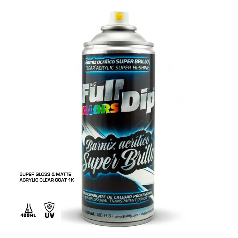 Full Dip Super Gloss Acrylic Clear Coat Spray Paint - 400Ml 1