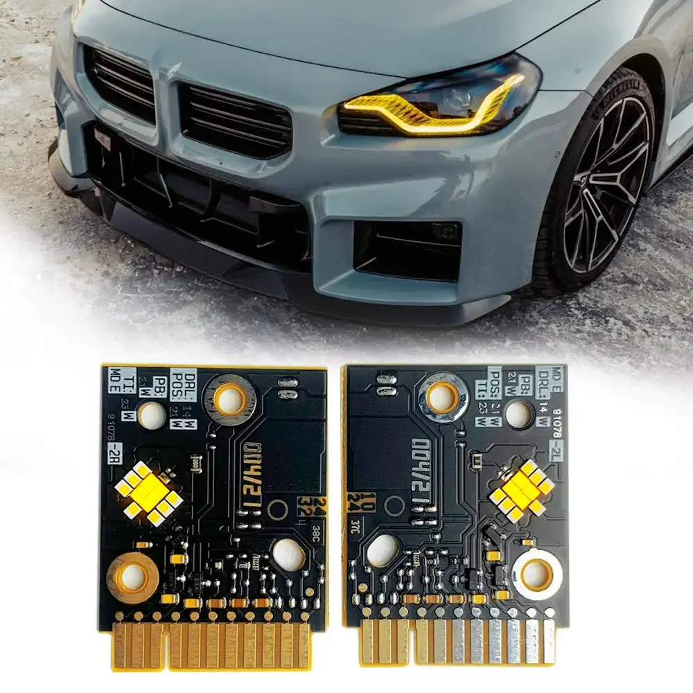 Bm G42 2-Series / G87 M2 Lemon Yellow Drl Led Headlight Modules 1