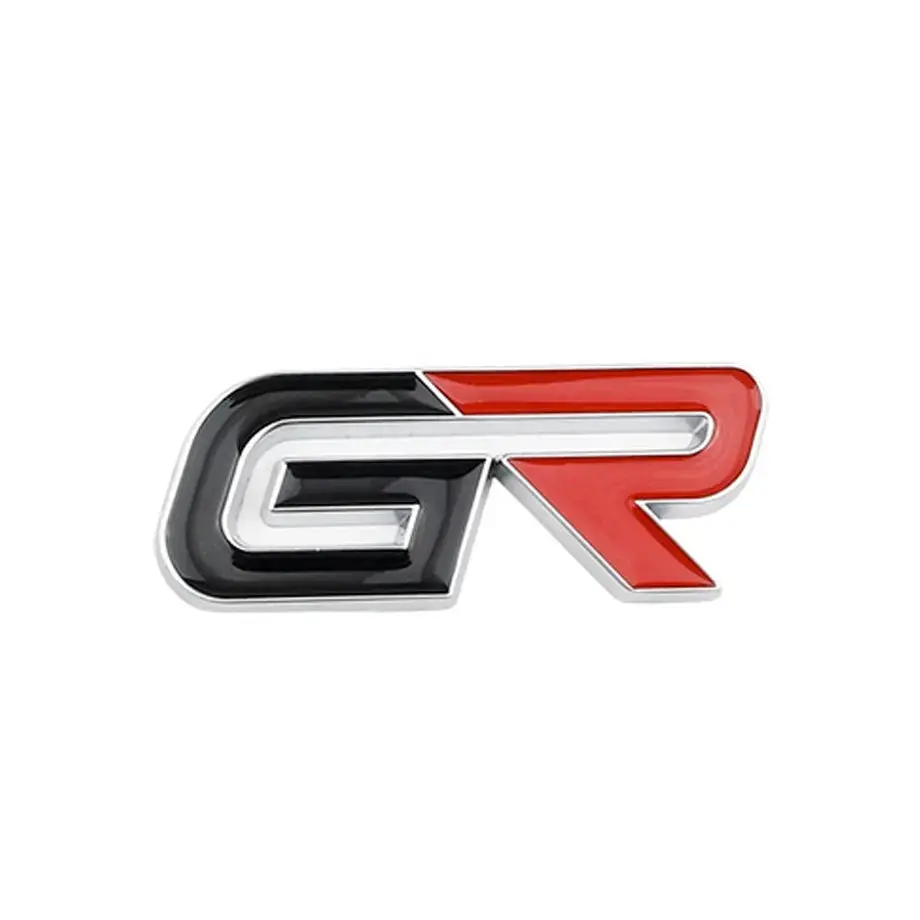 Gr Gazoo Racing Metal Emblem Badge - Black & Red 1