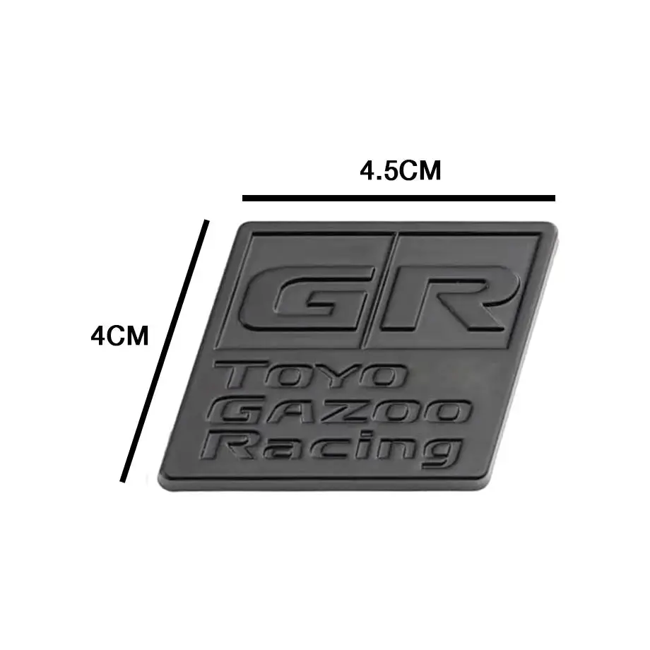 Gr Gazoo Racing Square Type Metal Badge - Matte Black 2
