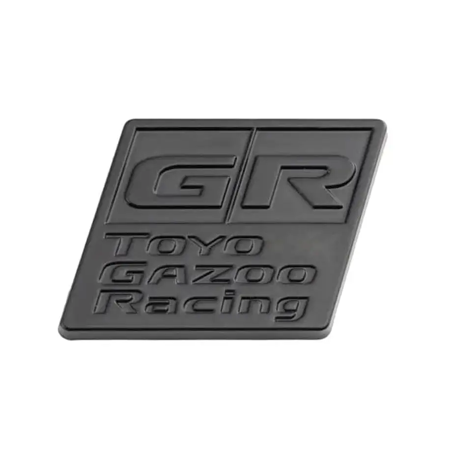 Gr Gazoo Racing Square Type Metal Badge - Matte Black 1