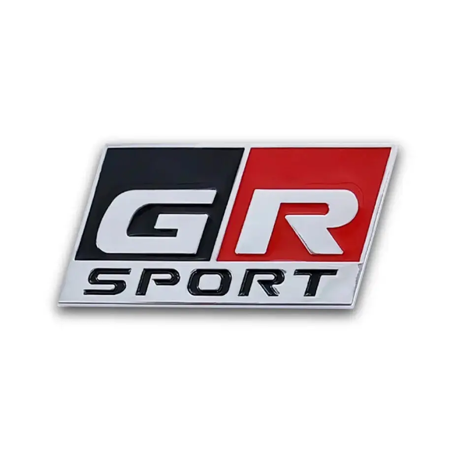 Gazoo Gr Sport Square Grille Badge - Silver & Red 2