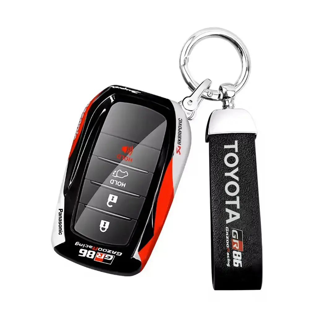 Hard Shell Key Case Cover With Keyring - Toyota Gr Gazoo Racing Style 1