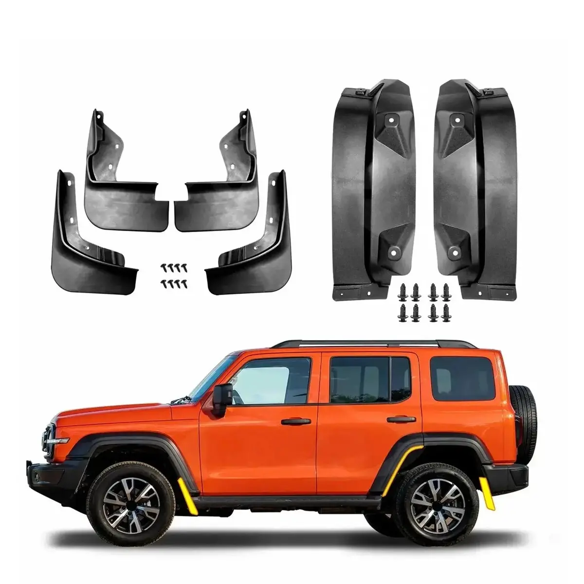 Gwm Tank 300 (24-On) Oem Style Plastic Mud Flaps (6-Piece) 1