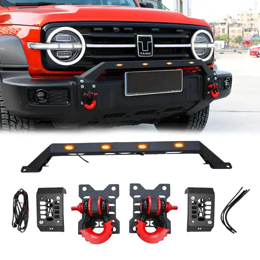 Gwm Tank 300 (24-On) Hurricane Series Front Bumper Led Light Bar Mount With Tow Hooks 1