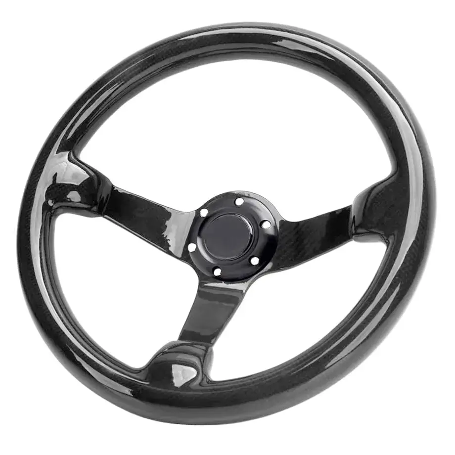 Genuine Carbon Fiber Lightweight Deep Dish Steering Wheel (340Mm) 1