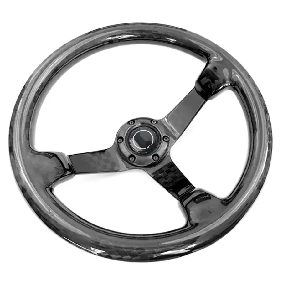 Genuine Forged Carbon Fiber Lightweight Deep Dish Steering Wheel (340Mm) 1