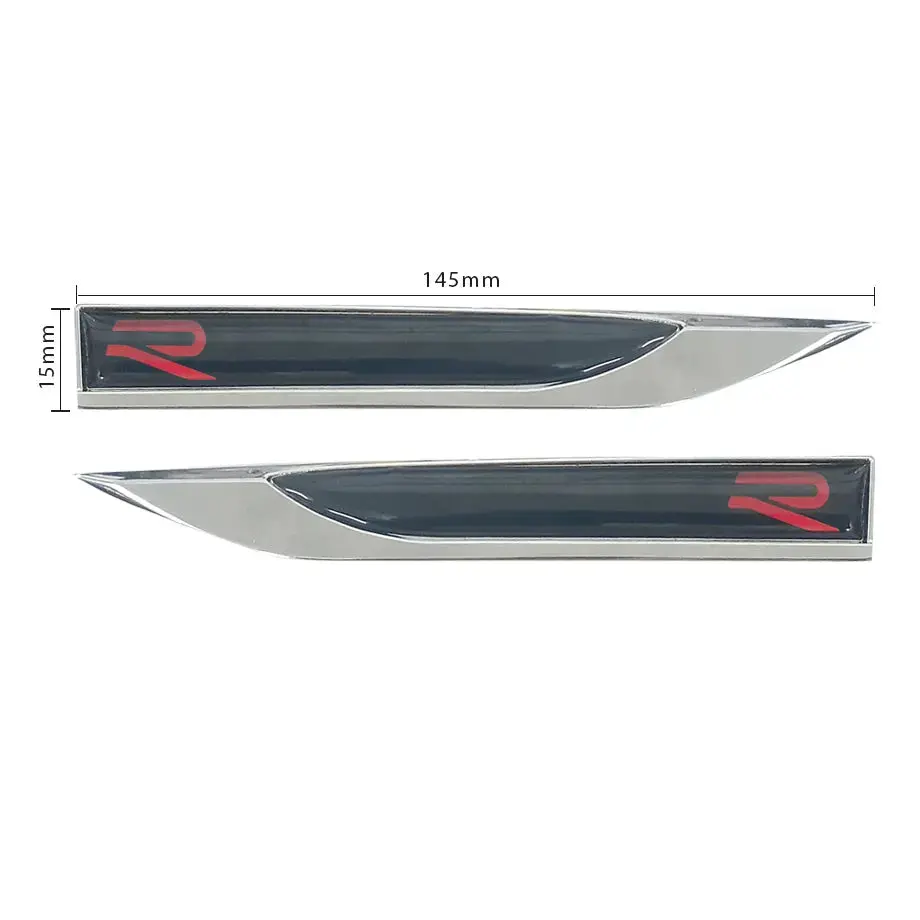 Suitable To Fit - Golf 8 Style - R Logo Fender Badge (Black & Red) 1