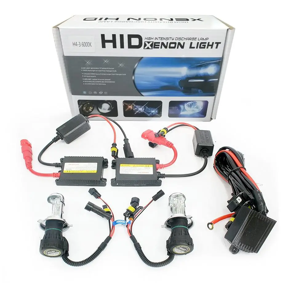 H4 Hid Xenon Super White Bulb Kit 1