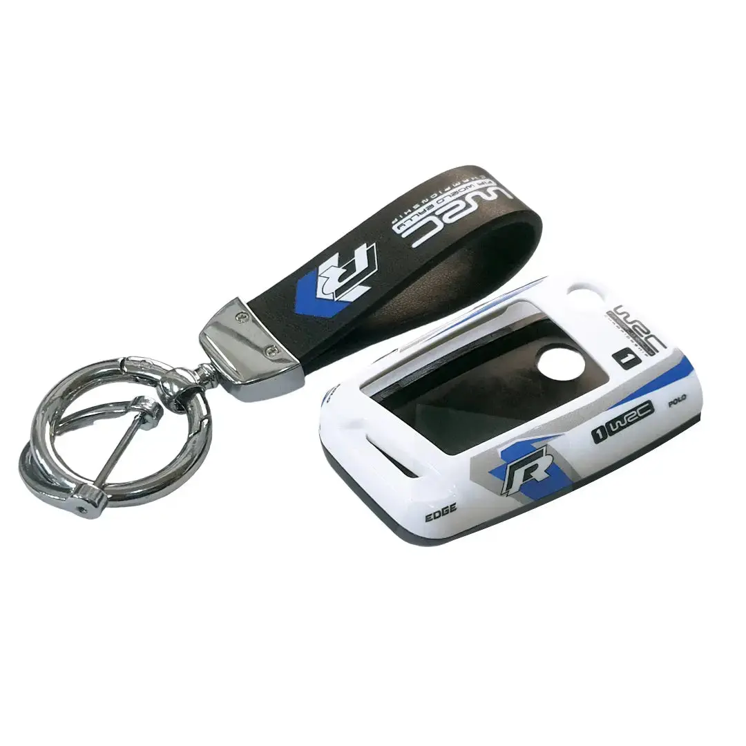 Hard Shell Key Case Cover With Keyring - Vw Wrc Style 1