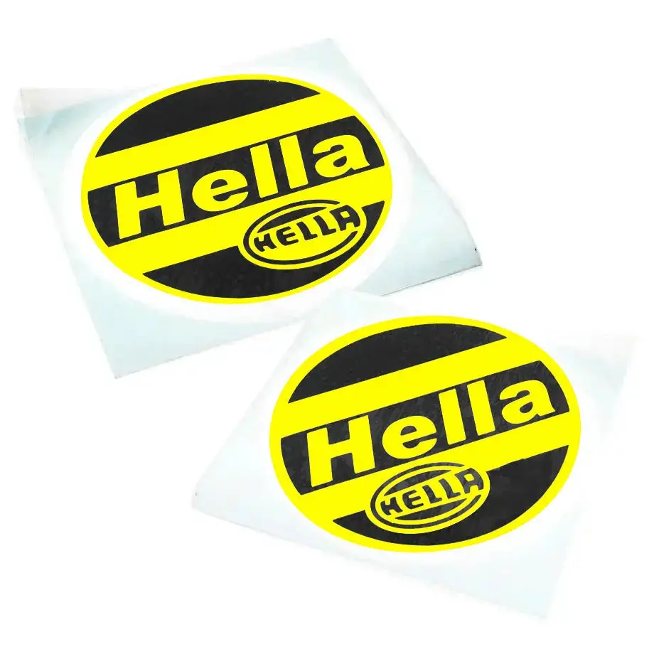 Hella Round Headlight Vinyl Stickers Yellow (12.5Cm) - Pair 1