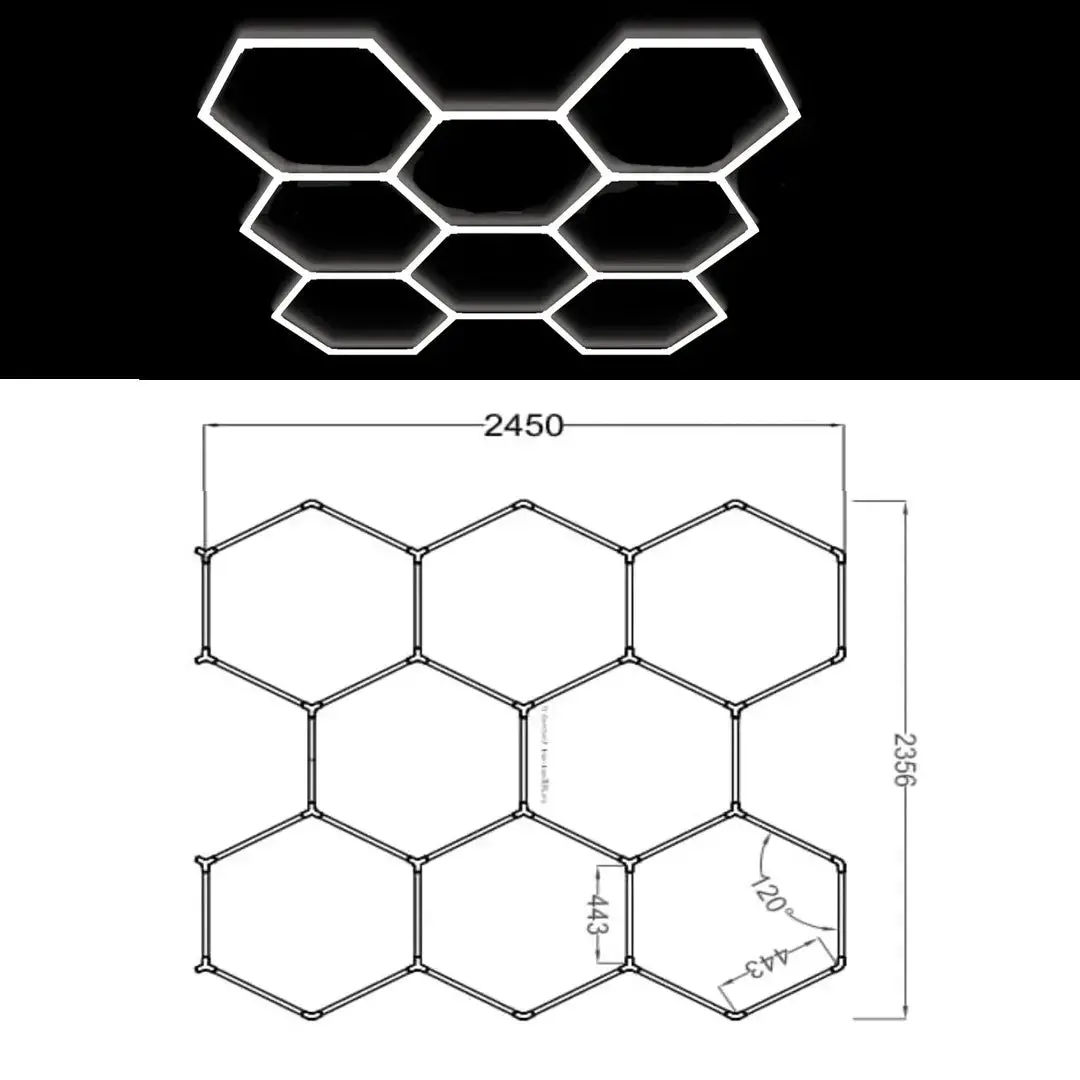 Hexglo 8 Piece Hexagon Modular Led Lighting Kit 1
