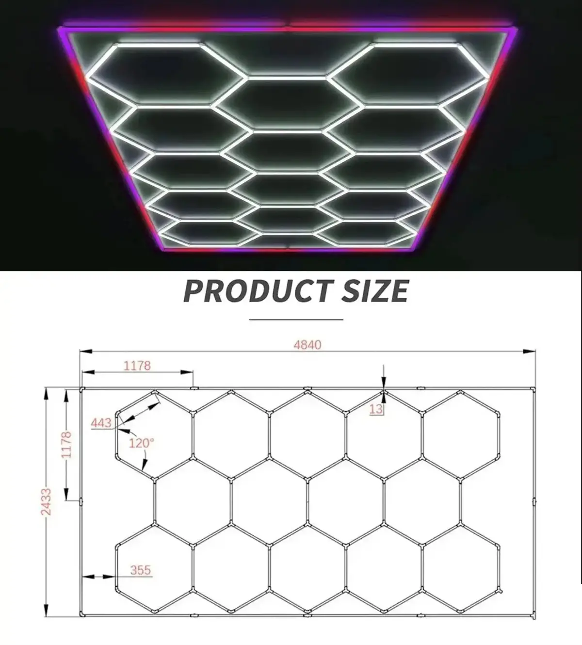 14 Piece Set Hex Light Kit With Rgb Border 1