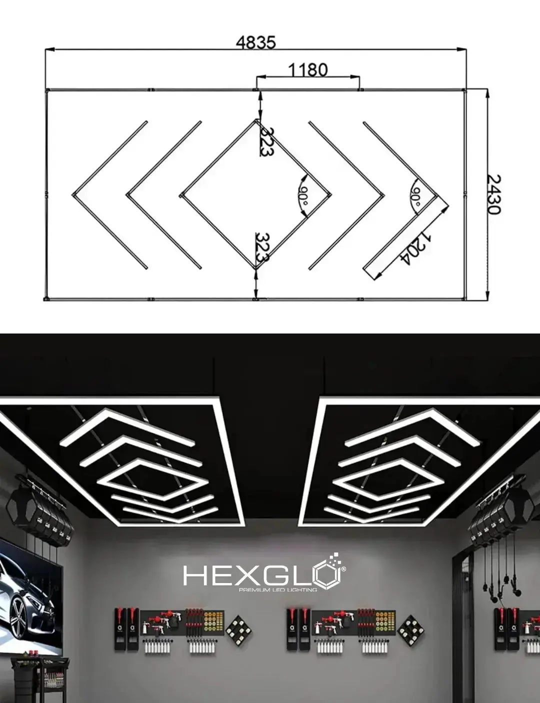 Hexglo Diamond Series Modular Lighting Systems - Zt6112 1