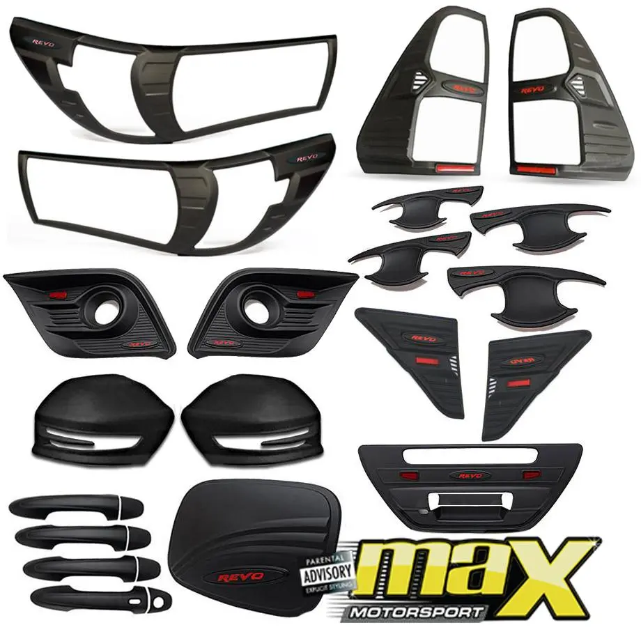 Hilux Revo (15-17) 25 Piece Matte Black Accessory Kit 1
