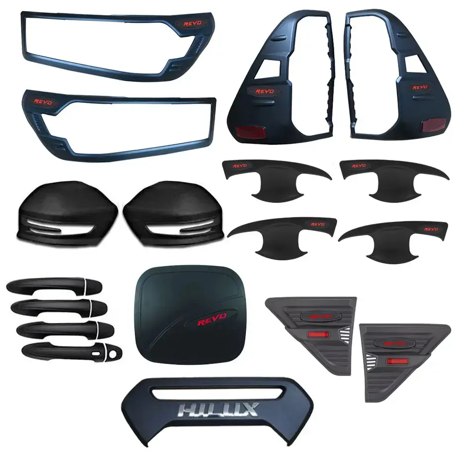 Toyota Hilux Revo (21-On) 22 Piece Matte Black Accessory Kit 1